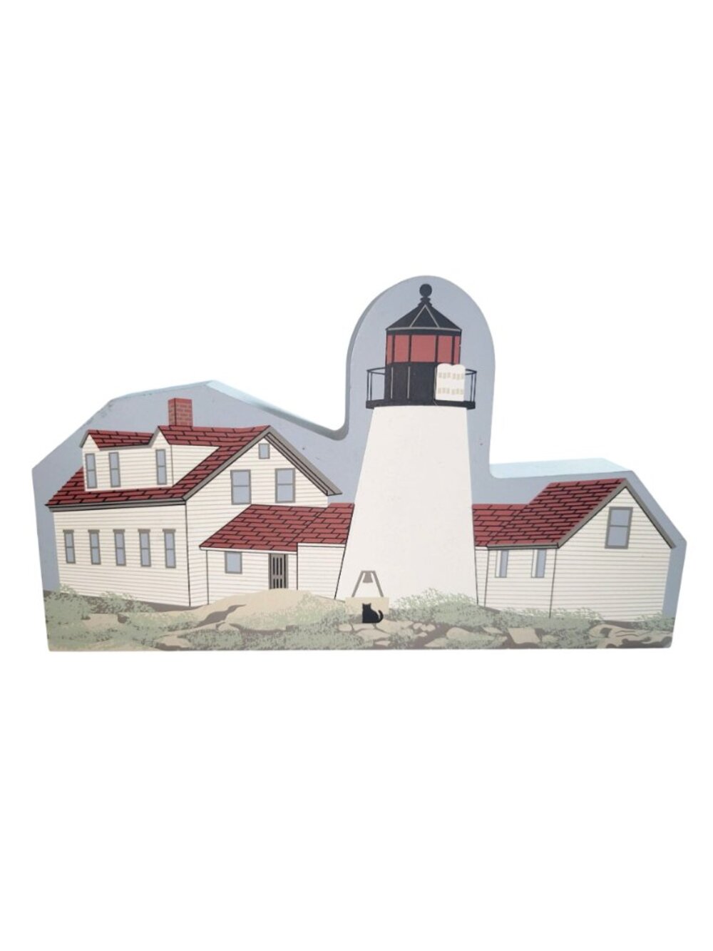 Women Light Keepers Series of 5 Small Wood Art Buildings and Trolley Cat's Meow - Picture 4 of 10